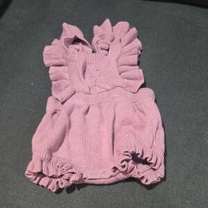 Adorable Pink Ruffled Knit Baby Romper